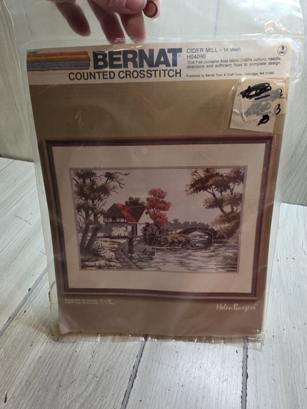 New Bernat Counted Cross Stitch Kit: Cider Mill, Helen Burgess H04090